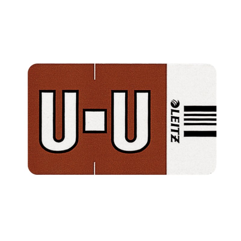 LEITZ onglet alphabétique "U" sur rouleau, marron, adhésif