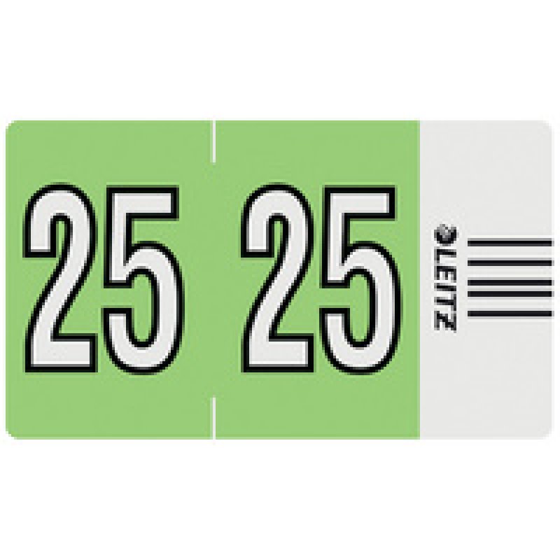 LEITZ Étiquette année Orgacolor "25", sur rouleau, vert