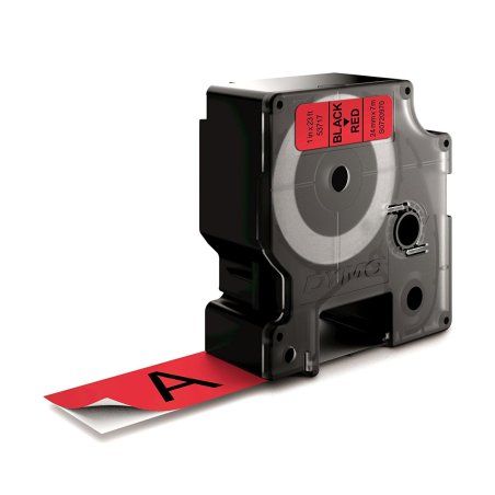 DYMO D1 - Standard Étiquettes - Noir sur rouge - 24mm x 7m