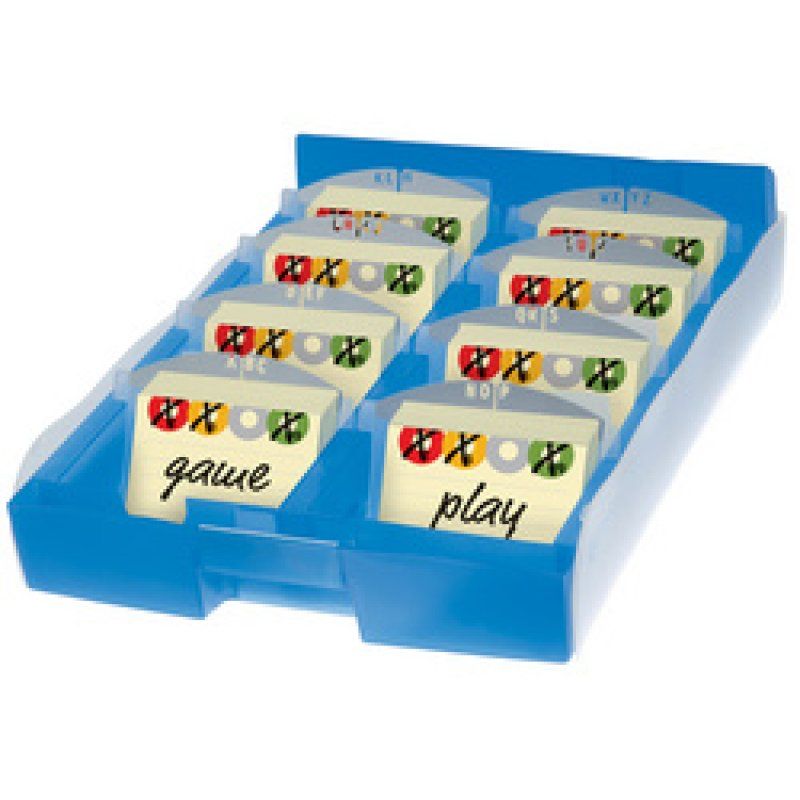 HAN Boîte à fiches CROCO DUO, A8 paysage, bleu translucide