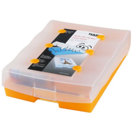 HAN Boîte à fiches CROCO 2-6-19, A8 paysage,bleu translucide