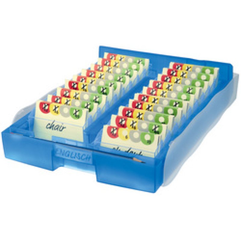 HAN Boîte à fiches CROCO 2-6-19, A8 paysage,bleu translucide