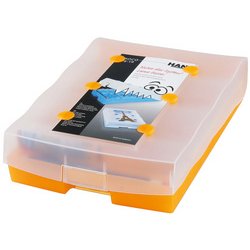 HAN Boîte à fiches CROCO 2-6-19, A8 paysage,gris translucide