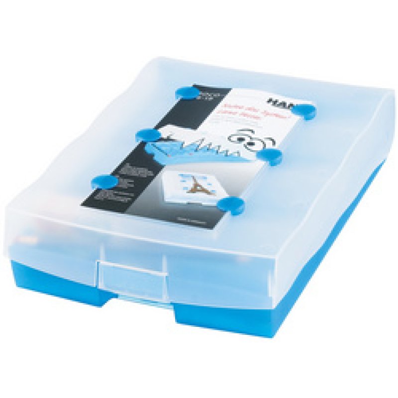 HAN Boîte à fiches CROCO 2-6-19, A8 paysage,gris translucide