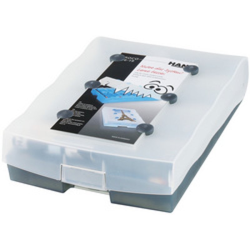 HAN Boîte à fiches CROCO 2-6-19, A8 paysage,gris translucide