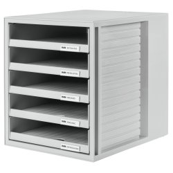 HAN Module de classement, 5 tiroirs ouverts, gris clair