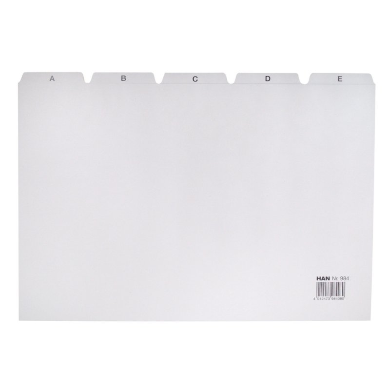HAN Register A-Z, A4 quer index card Black, Grey 25 pc(s)