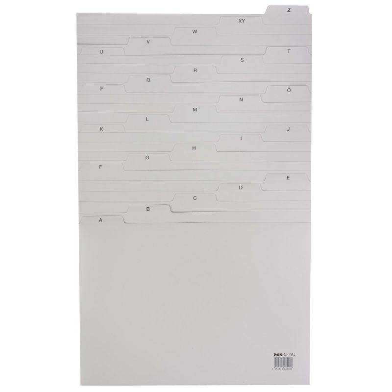 HAN Register A-Z, A4 quer intercalaire Noir, Gris 25 pièce(s)