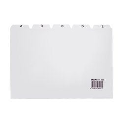 HAN Index alphabétique A-Z, PP, A5 paysage, 25 onglets, gris