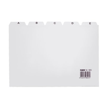 HAN Register A-Z Alphabetic tab index Polypropylene (PP) White