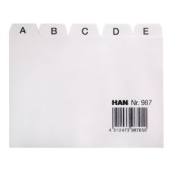 HAN Register A-Z, A7 quer intercalaire Blanc