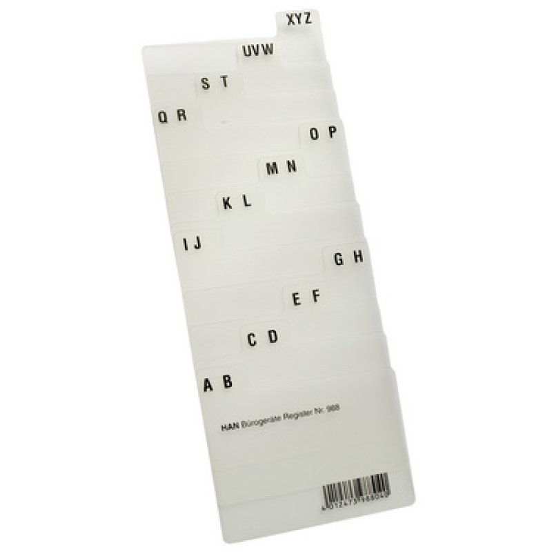 HAN Index alphabétique A-Z, PP, A8 paysage, translucide, 12