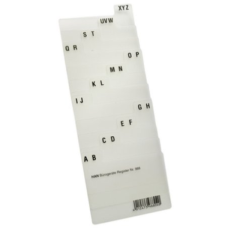 HAN Index alphabétique A-Z, PP, A8 paysage, translucide, 12