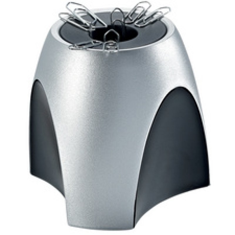 HAN Distributeur de trombones DELTA, polystyrène,argent/noir