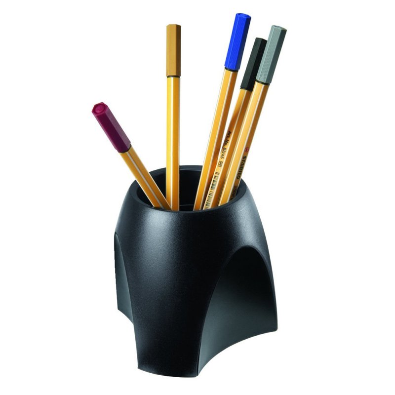 HAN Pot à crayons DELTA, polystyrène, noir