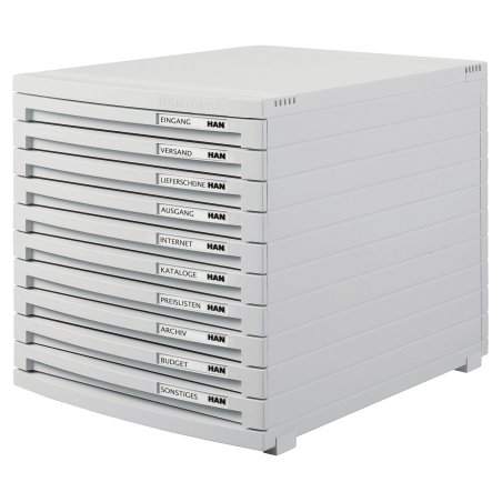 HAN Module de classement CONTUR, 10 tiroirs, gris clair