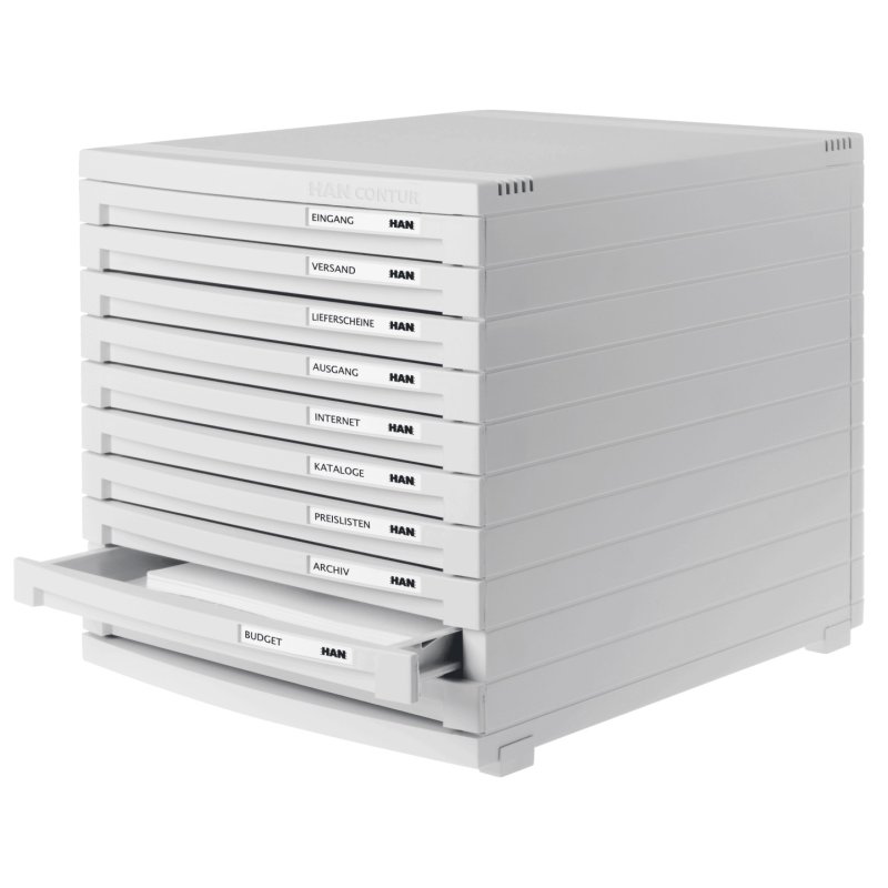 HAN Module de classement CONTUR, 10 tiroirs, gris clair