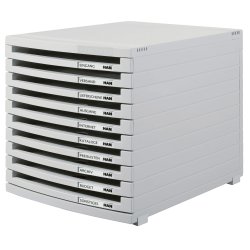 HAN Module de classement CONTUR, 10 tiroirs ouverts, gris