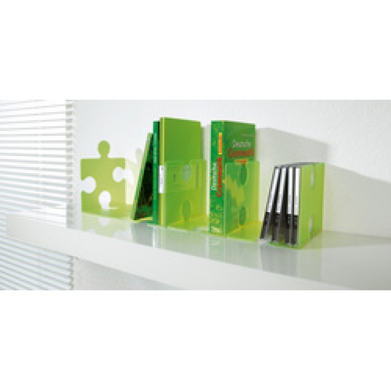 HAN Serre-livres PUZZLE, set de 2, vert translucide