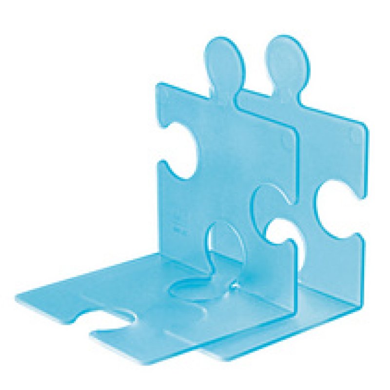 HAN Serre-livres PUZZLE, set de 2, bleu translucide