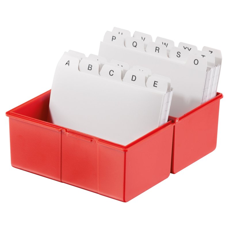 HAN Boîte à fiches, A8 paysage, plastique, rouge