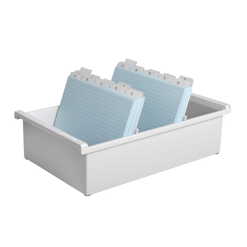 HAN Bac à fiches pour 1.300 cartes, A5 paysage, gris clair