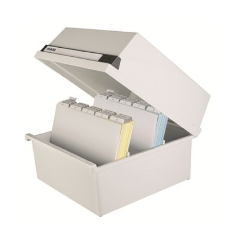 HAN Boîte à fiches, A4 paysage, pour 1.300 cartes, gris