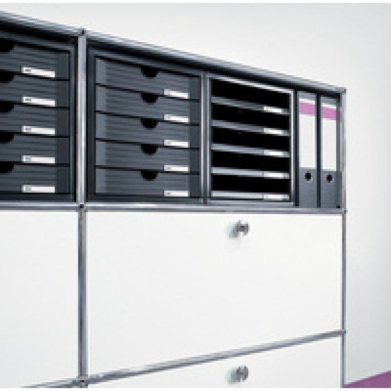 HAN Module de classement SYSTEMBOX, 5 tiroirs, gris/bleu