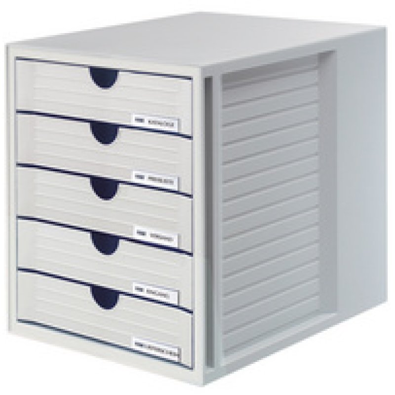 HAN Module de classement SYSTEMBOX, 5 tiroirs, gris/bleu