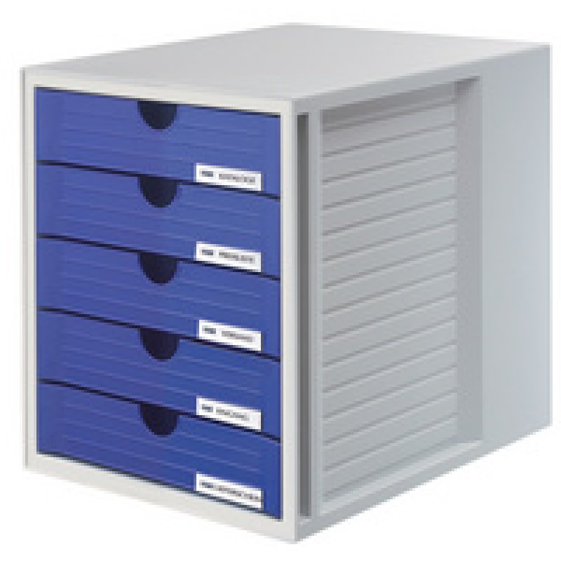 HAN Module de classement SYSTEMBOX, 5 tiroirs, gris/bleu