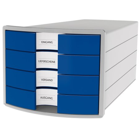 HAN Module de classement IMPULS 2.0, 4 tiroirs, gris/bleu