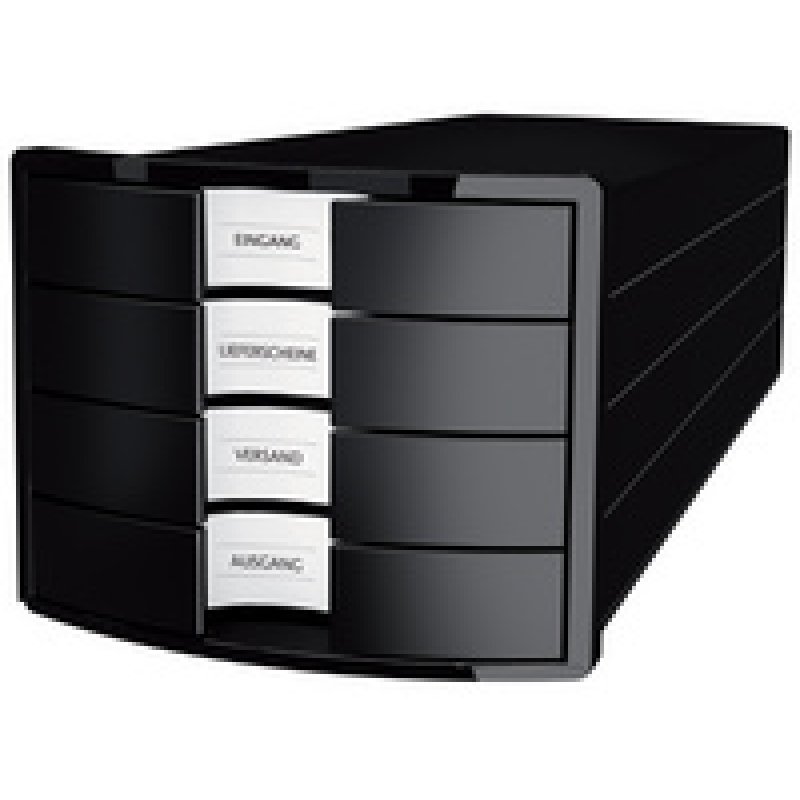 HAN Module de classement IMPULS 2.0, 4 tiroirs, blanc/noir