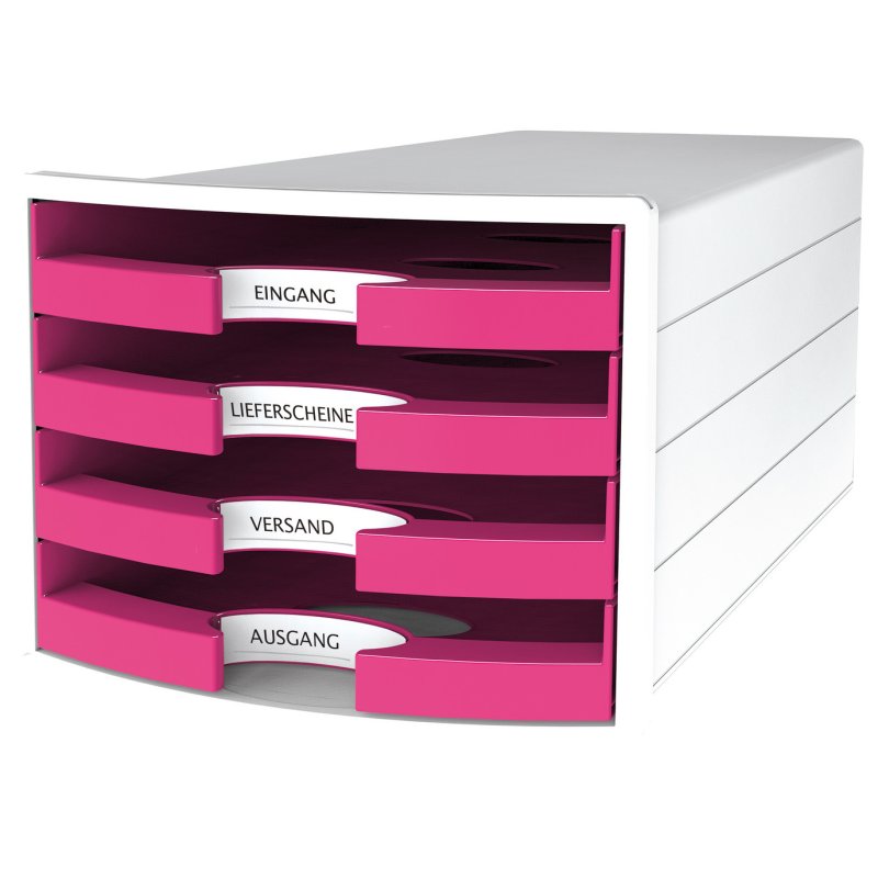 HAN IMPULS file storage box Plastic, Polystyrene Pink, White