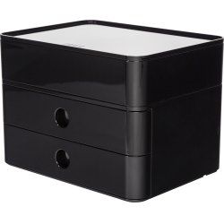HAN 1100-13 bac de rangement de bureau Plastique Noir