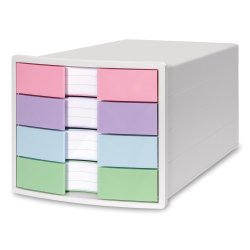 HAN Module de classement IMPULS, 4 tiroirs, blanc/pastel