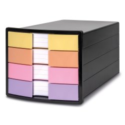 HAN Module de classement IMPULS, 4 tiroirs, noir/pastel