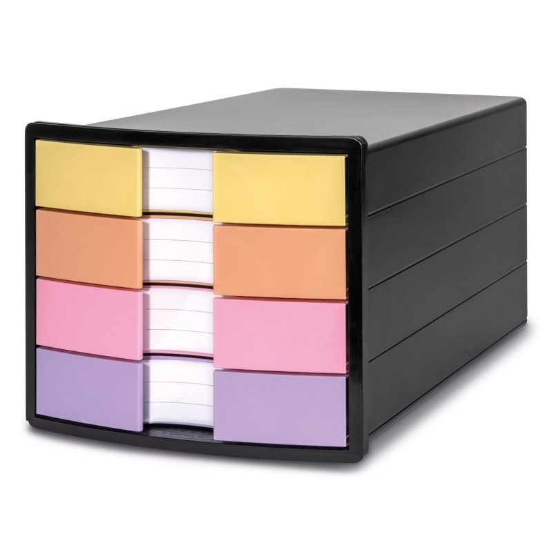HAN Module de classement IMPULS, 4 tiroirs, noir/pastel