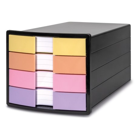 HAN Module de classement IMPULS, 4 tiroirs, noir/pastel