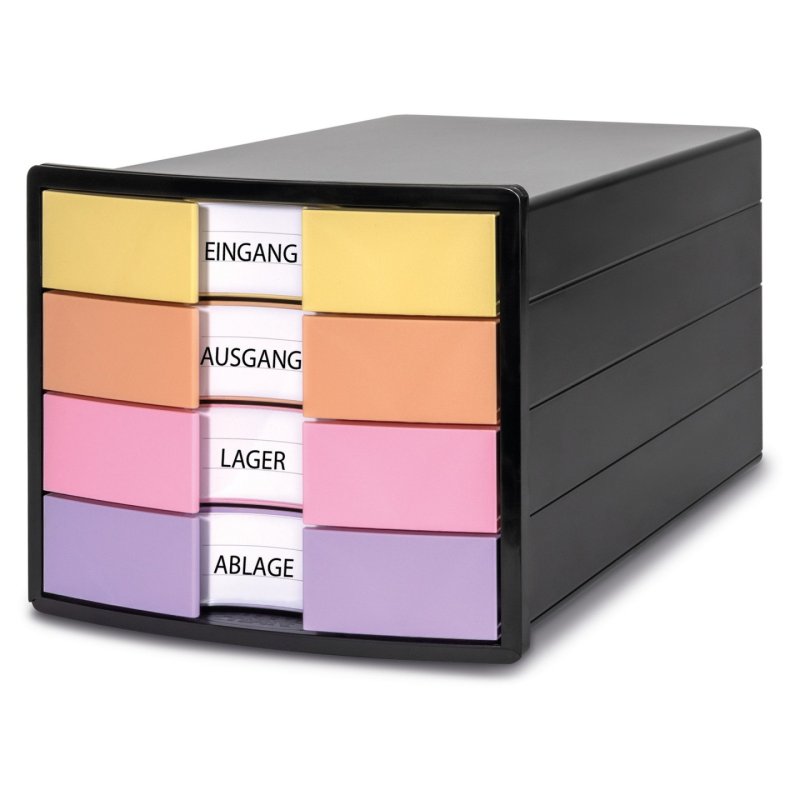 HAN Module de classement IMPULS, 4 tiroirs, noir/pastel