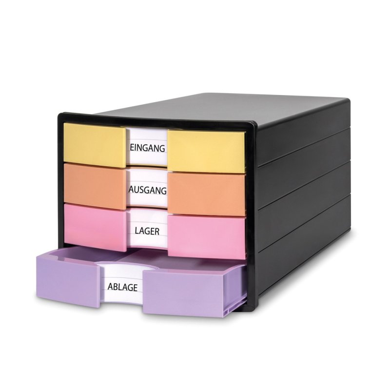 HAN Module de classement IMPULS, 4 tiroirs, noir/pastel
