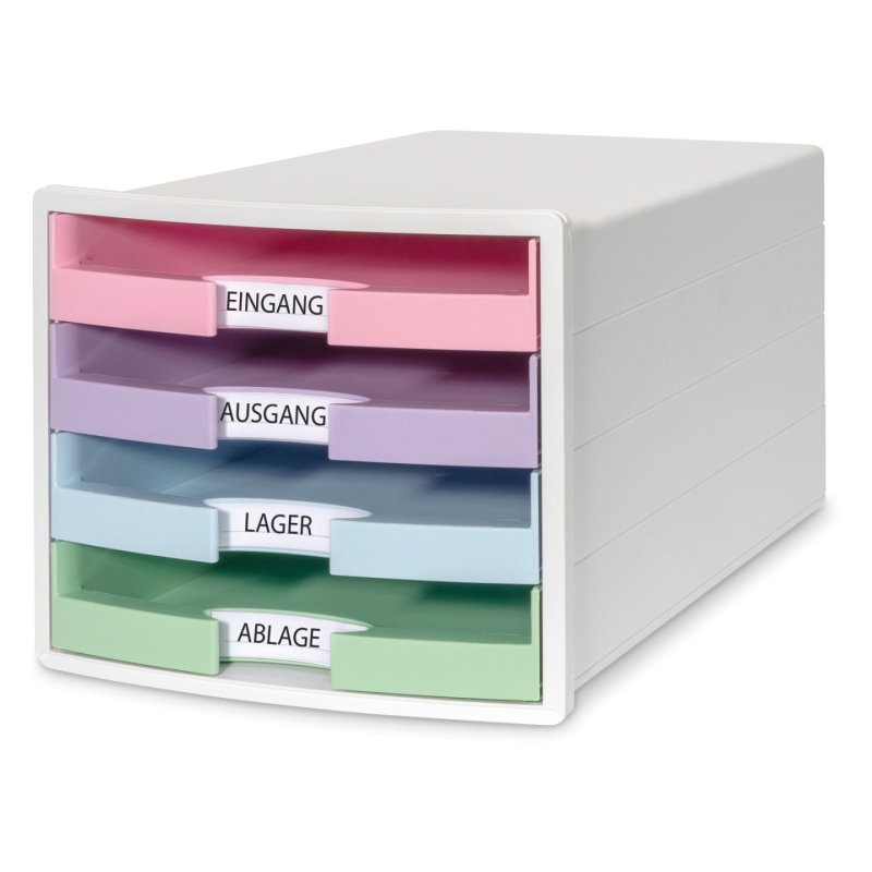 HAN Module de classement IMPULS, 4 tiroirs, blanc/pastel