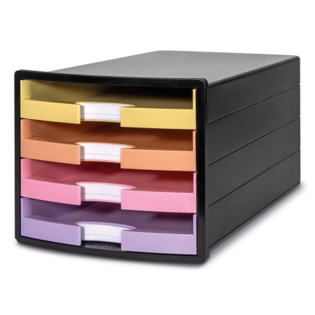 HAN Module de classement IMPULS, 4 tiroirs, noir/pastel