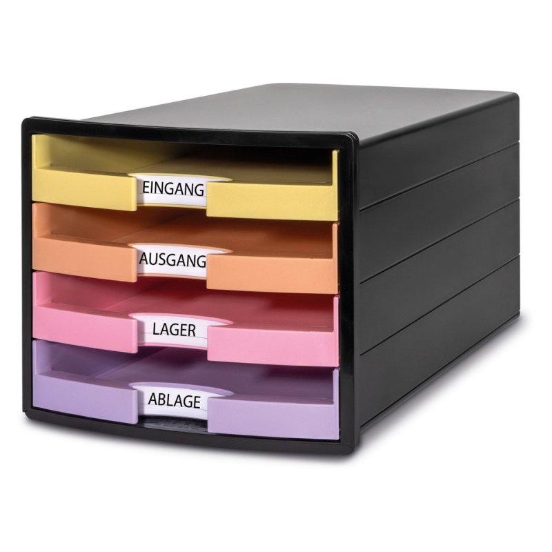 HAN Module de classement IMPULS, 4 tiroirs, noir/pastel
