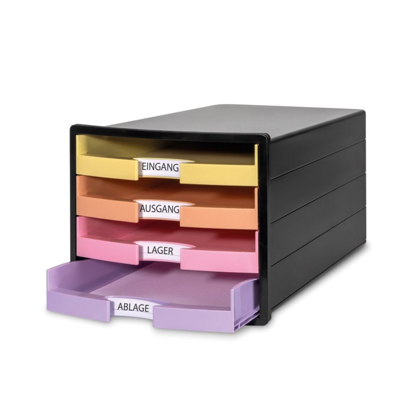 HAN Module de classement IMPULS, 4 tiroirs, noir/pastel