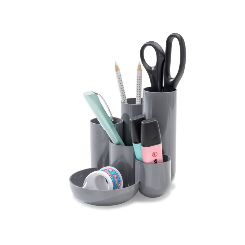 HAN Multipot à crayons CAMPUS, 6 pots, gris foncé