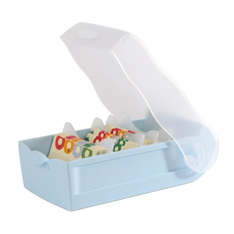 HAN Boîte à fiches CROCO, A8, bleu pastel/translucide