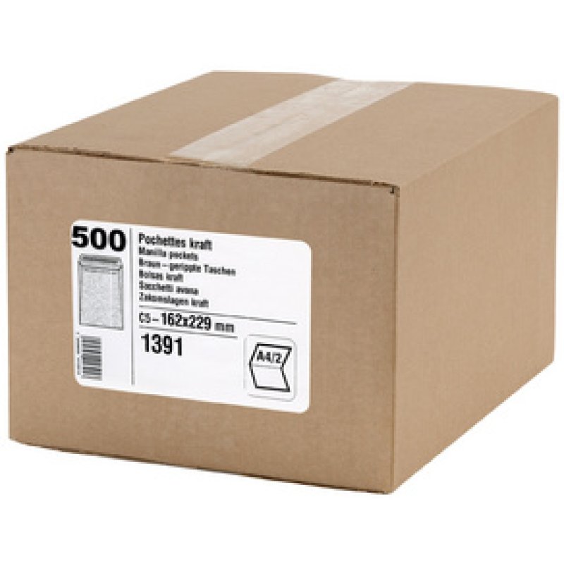 GPV Pochettes d'expédition ECO, C5, 162 x 229 mm, kraft brun