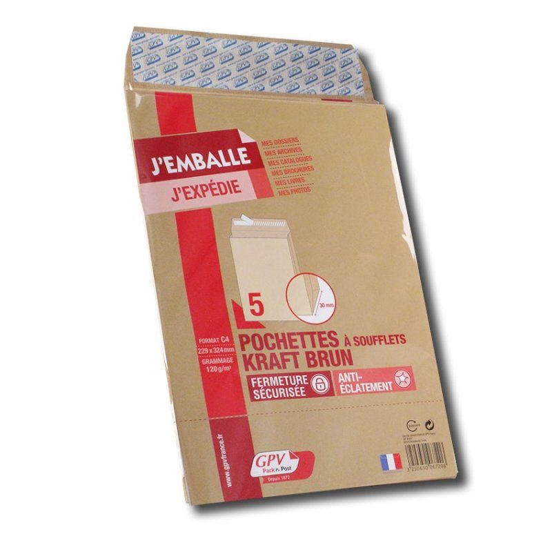 GPV France 6720 enveloppe C4 (229 x 324 mm) Marron 5 pièce(s)
