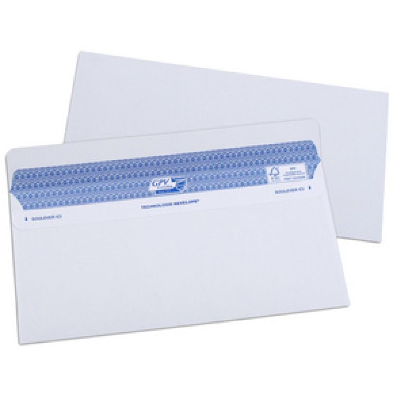 GPV Enveloppes SECURE, 112 x 225 mm, avec fenêtre, blanc