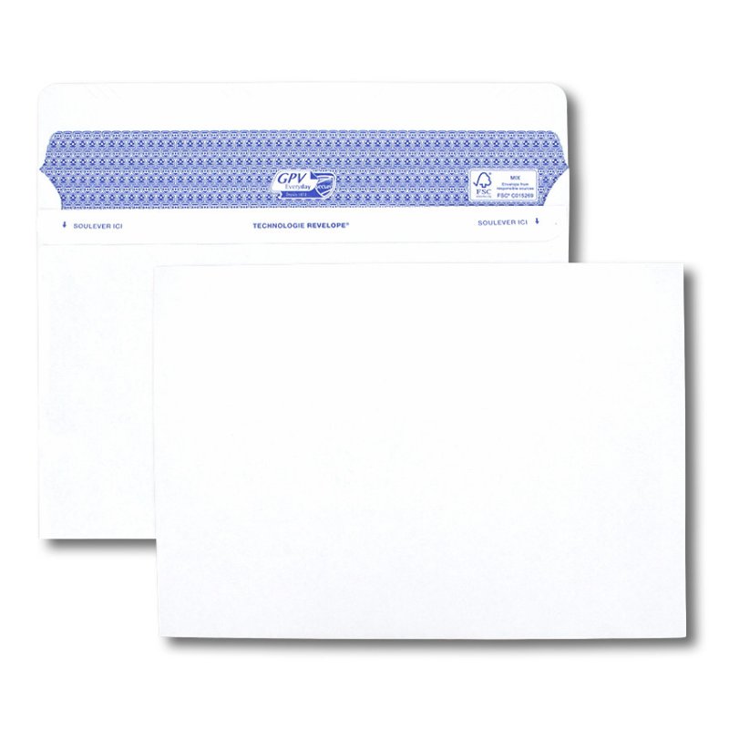 GPV Enveloppes SECURE, 162 x 229 mm, sans fenêtre, blanc